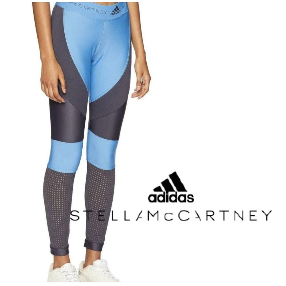 Adidas by Stella McCartney Blue Gray Workout Exercise Leggings NWOT Size Medium